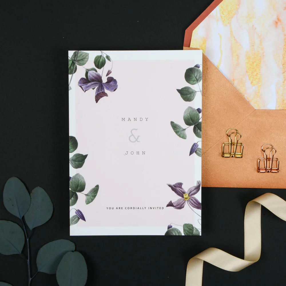 SP404 極簡風格 喜帖- 粉色款