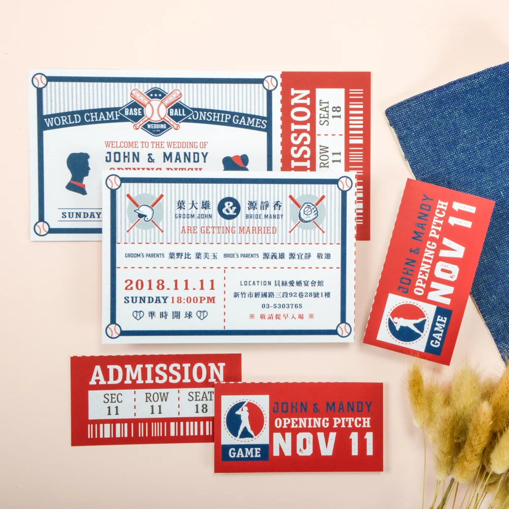TK303 棒球票 喜帖 TK303 棒球票 喜帖