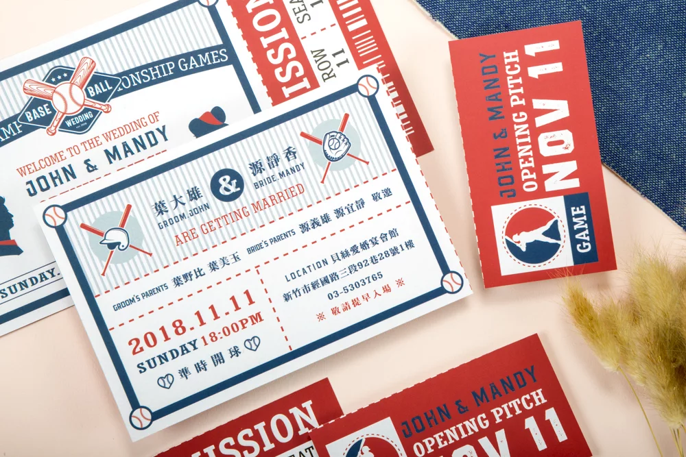 TK303 棒球票 喜帖 TK303 棒球票 喜帖