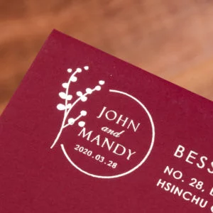 信封、燙金與貼紙 8 Envelope 北歐紅 燙銀 20191008