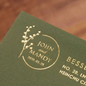 信封、燙金與貼紙 17 Envelope 復古綠 燙金 20191008