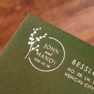 信封、燙金與貼紙 18 Envelope 復古綠 燙銀 20191008