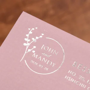 信封、燙金與貼紙 23 Envelope 豆沙粉 燙銀 20191008