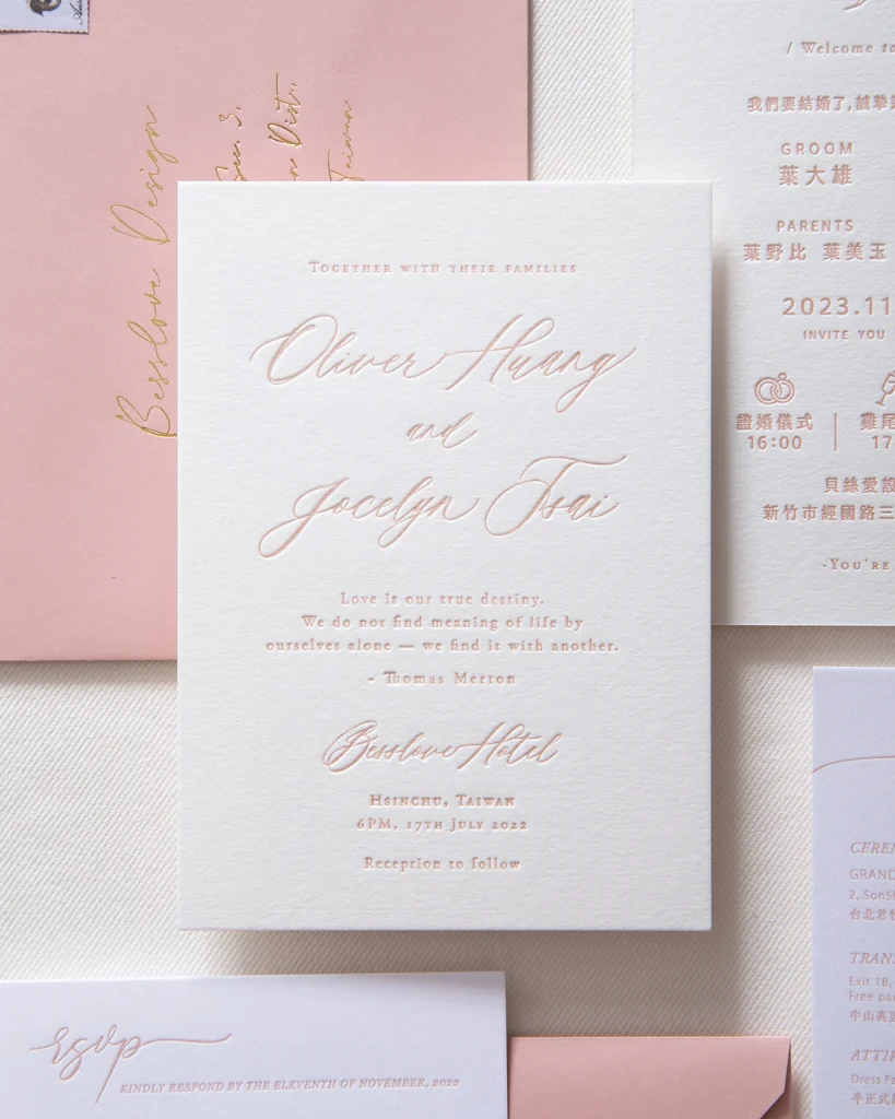 LS402《Valeria》雙面凸板印刷 Letterpress 喜帖：圖片 7