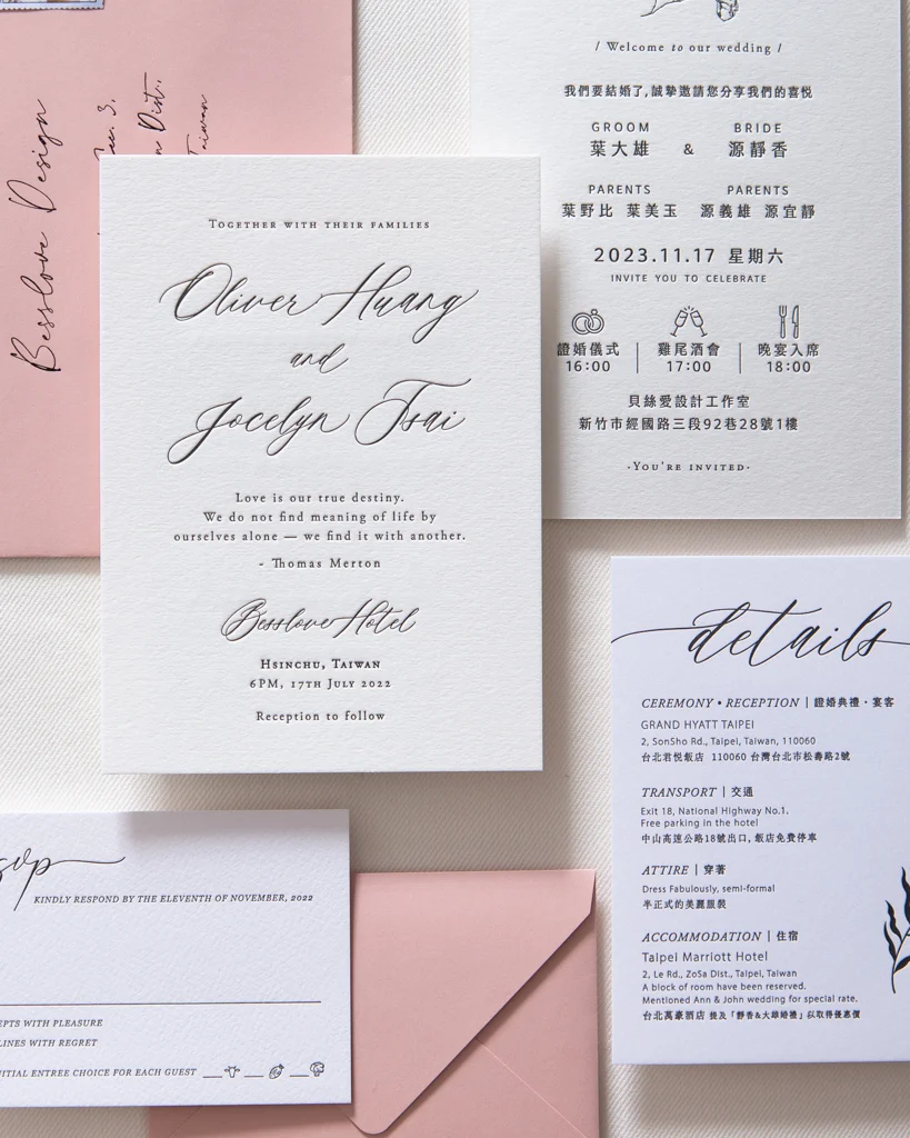 LS402《Valeria》雙面凸板印刷 Letterpress 喜帖：圖片 3