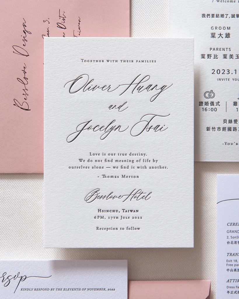 LS402《Valeria》雙面凸板印刷 Letterpress 喜帖：圖片 5