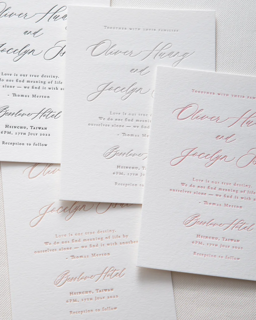 LS402《Valeria》雙面凸板印刷 Letterpress 喜帖：圖片 2